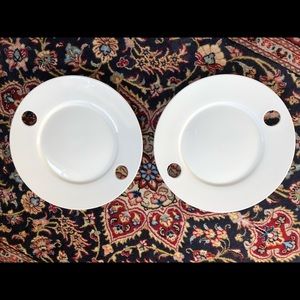 WHITE Pair Date Plates Dinnerware Cutout